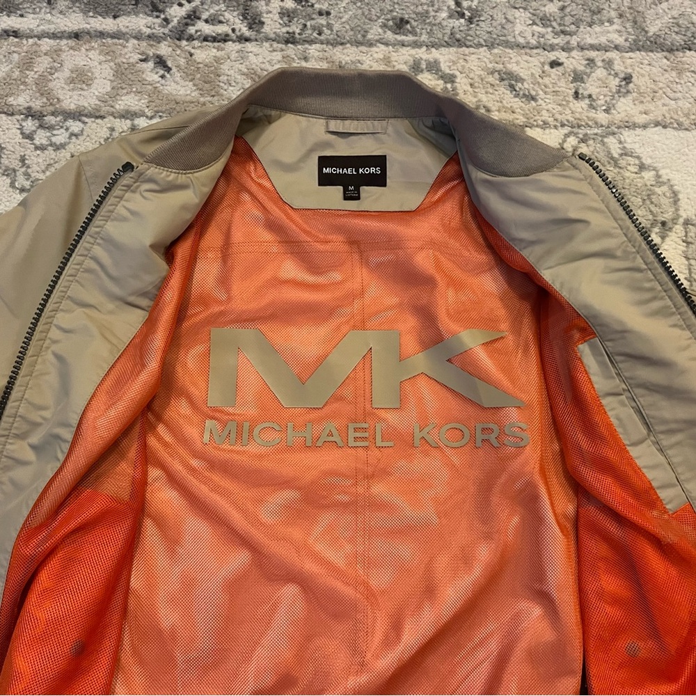 Michael Kors Men's Military Olive Bomber Jacket - Size Medium - Picture 4 of 11